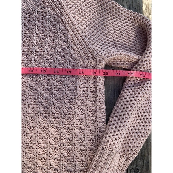 Calvin Klein Jeans Pink Rose Loose Knit Long Sleeve Sweater Women's Size L - Picture 3 of 6